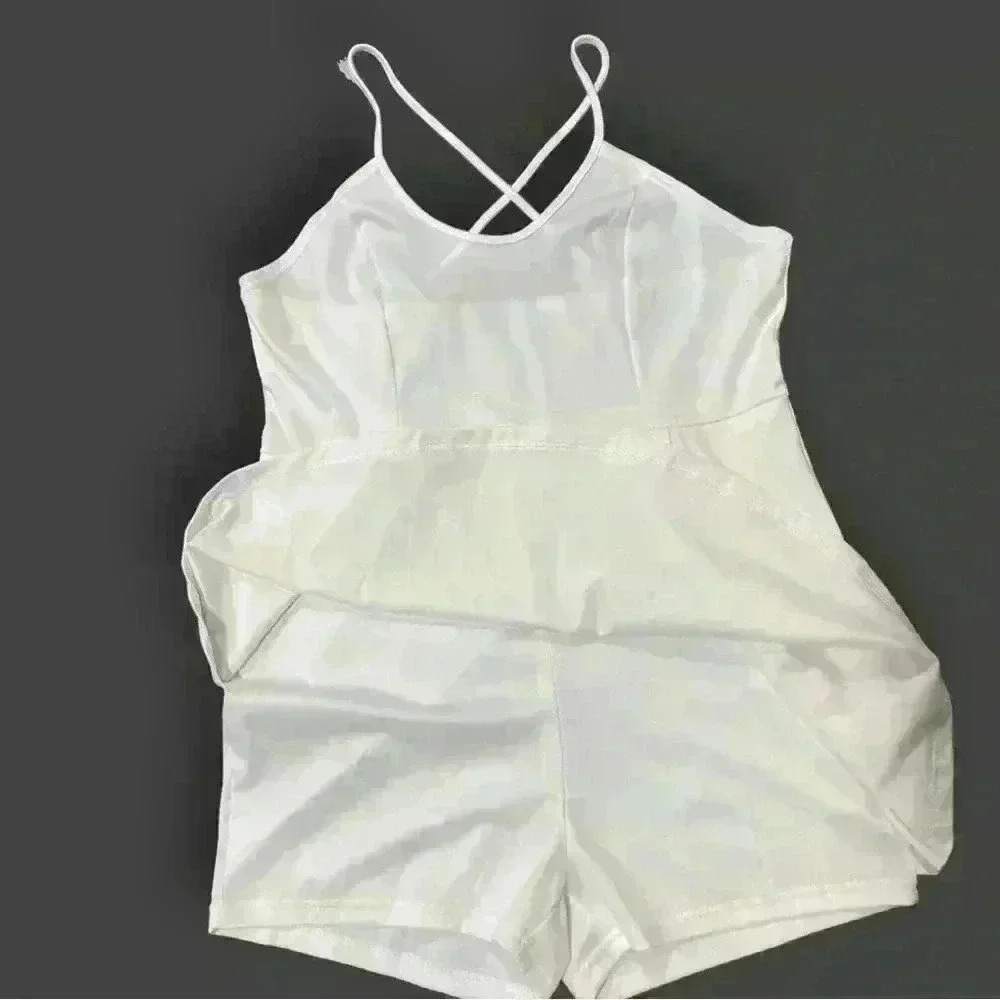 Woman’s White Jumpsuit Sleeveless One Piece Plus Size XXL - Picture 4 of 5